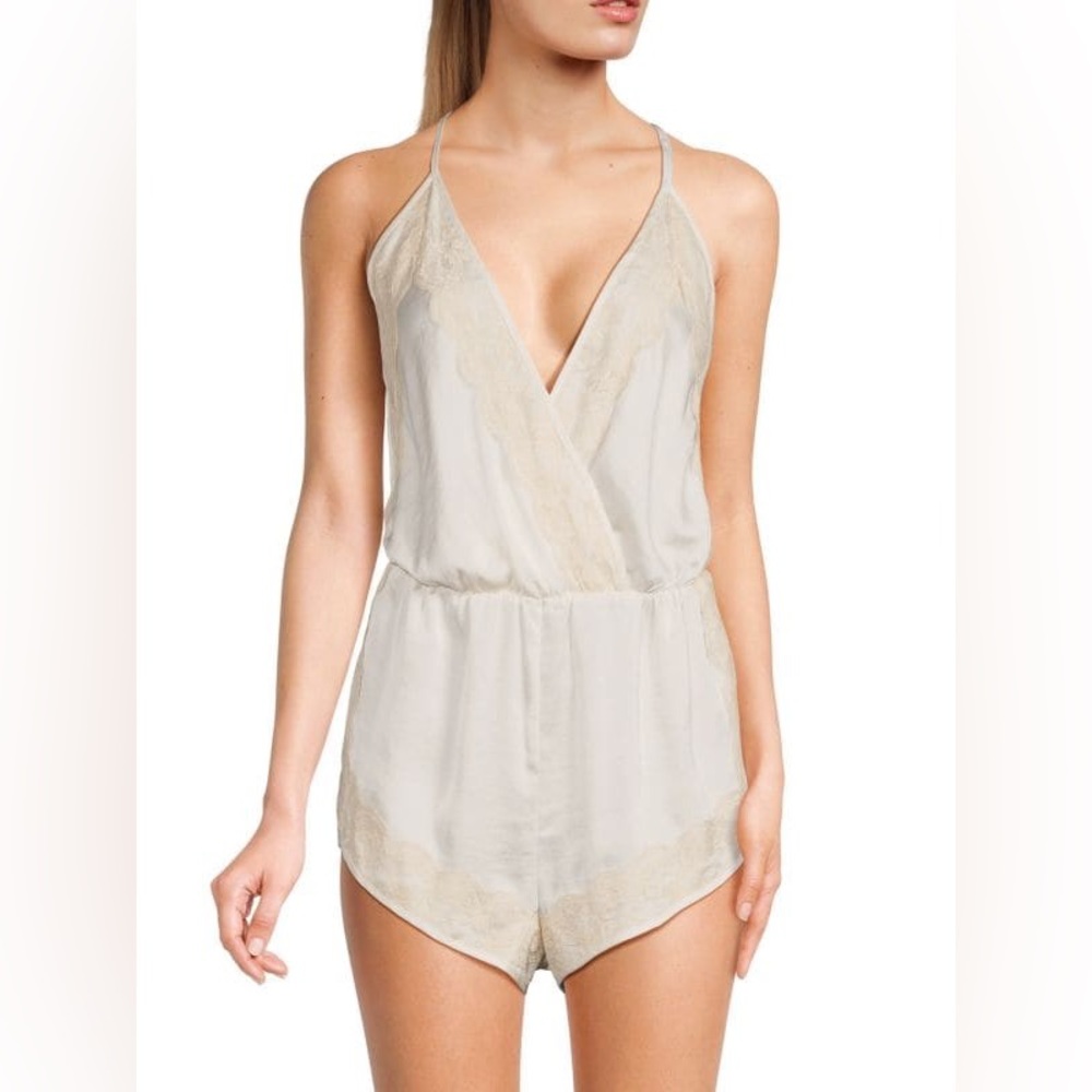 Floral Nikrooz satin romper lingerie S NWT